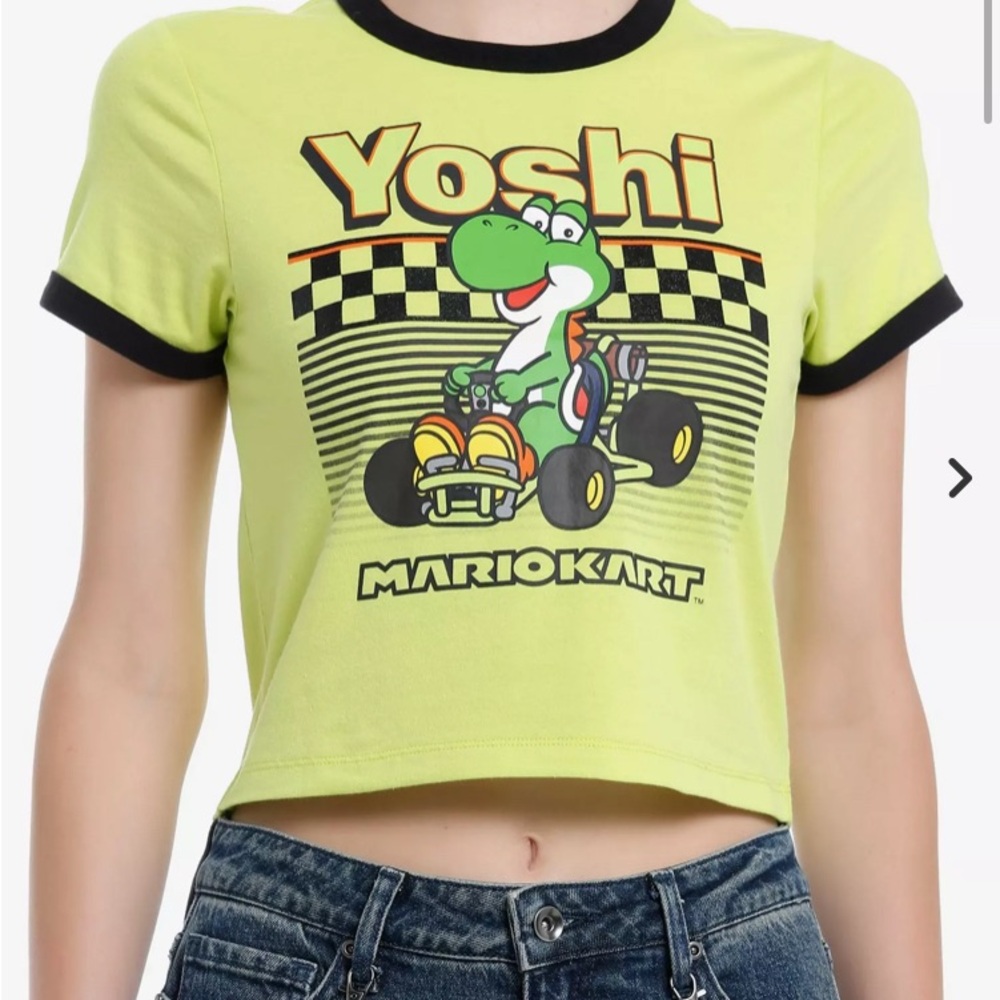 Hot Topic Yoshi Mario Kart Kids T-Shirt - Green